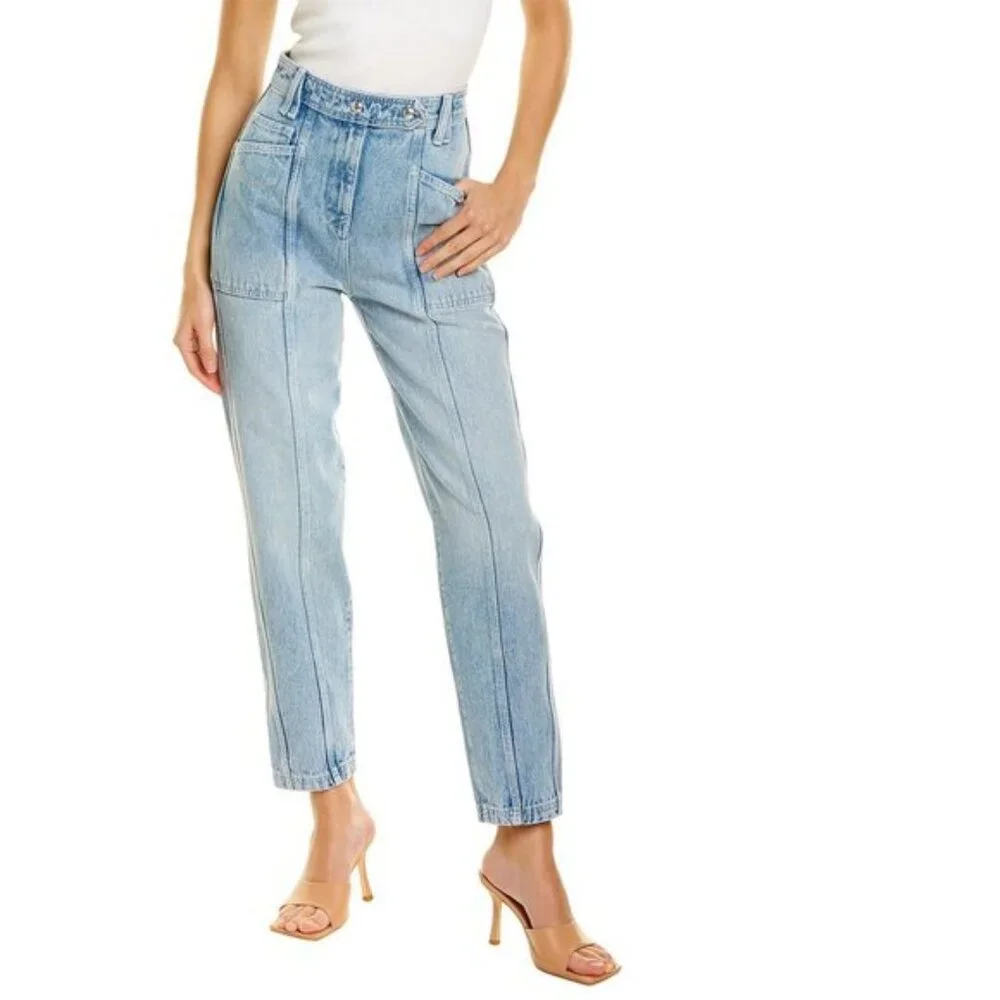 IRO Jeans Womens 34 US‎ 2 Blue Orionis Tapered Leg Front Seam Denim Pants